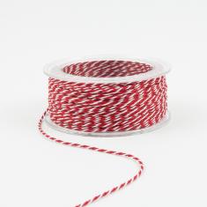 Κορδόνι Στριφτό Κόκκινο-Λευκό 1mm